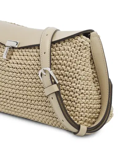 TOTEME Women's T-Lock Woven Leather Clutch | Thumbnail 6 TOTEME Women's T-Lock Woven Leather Clutch | Thumbnail 6