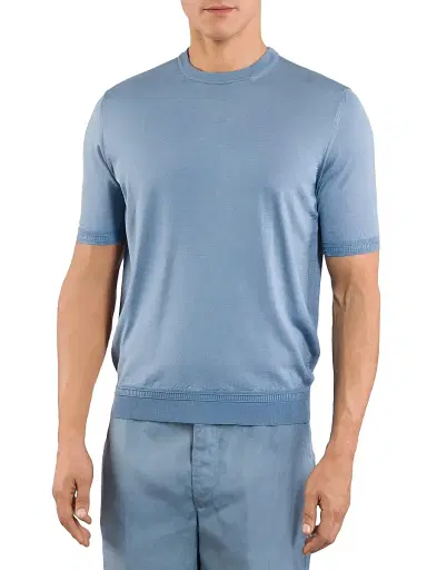 Stefano Ricci Men's Crewneck Sweater - Light Blue - Size 46 | Thumbnail 2 Stefano Ricci Men's Crewneck Sweater - Light Blue - Size 46 | Thumbnail 2