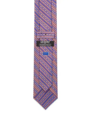 Stefano Ricci Men's Luxury Handmade Silk Tie - Brown Blue | Thumbnail 3 Stefano Ricci Men's Luxury Handmade Silk Tie - Brown Blue | Thumbnail 3