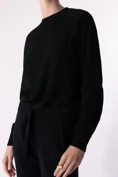 MINNIE ROSE Shrunken Crewneck - Black | Thumbnail 3