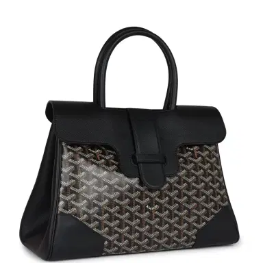 goyard Goyard Saigon Tote Black Goyardine Canvas Palladium Hardware | Thumbnail 2 goyard Goyard Saigon Tote Black Goyardine Canvas Palladium Hardware | Thumbnail 2