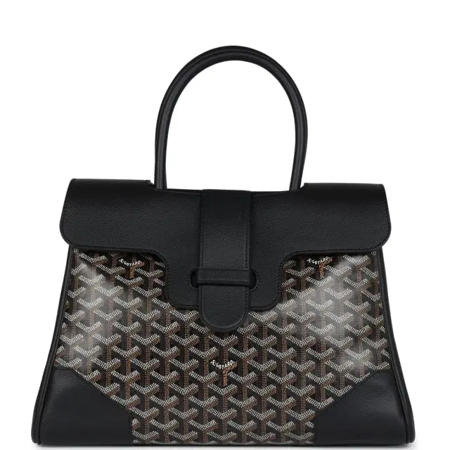 goyard Goyard Saigon Tote Black Goyardine Canvas Palladium Hardware