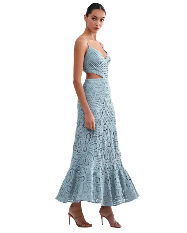 PatBo CROCHET MIDI DRESS