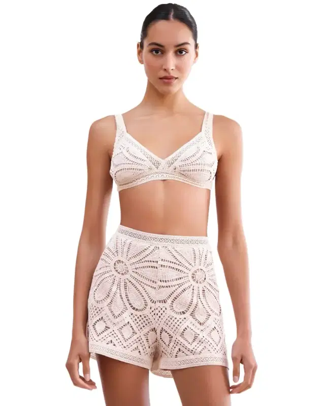 PatBo FLOWER CROCHET BRALETTE