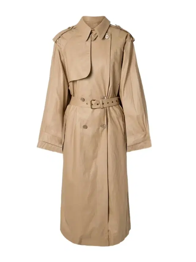 Freanne Belted Double-breasted Linen-blend Trench Coat
