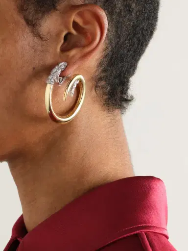 YEPREM en Strada Drop 18-karat Yellow And White Gold Diamond Earrings | Thumbnail 2