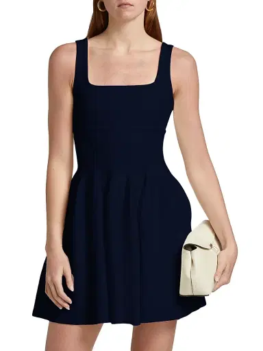 Simkhai Women's Elektra Seamed Minidress - Midnight - Size Large | Thumbnail 3