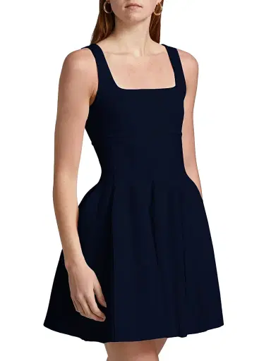 Simkhai Women's Elektra Seamed Minidress - Midnight - Size Large | Thumbnail 4