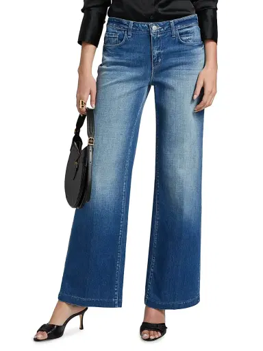 L'AGENCE Women's Joanne Low-Rise Wide-Leg Jeans - Palermo | Thumbnail 3
