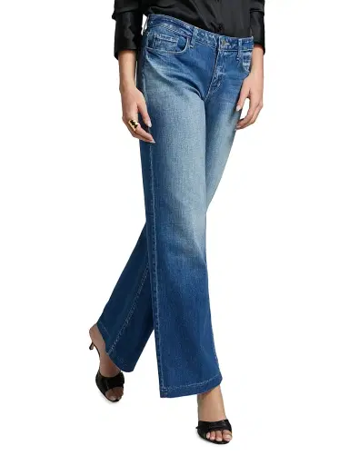 L'AGENCE Women's Joanne Low-Rise Wide-Leg Jeans - Palermo | Thumbnail 4