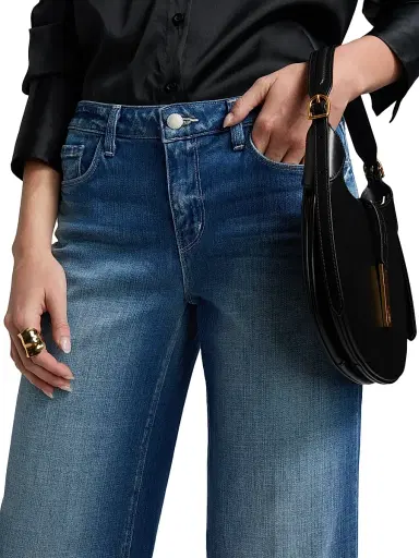 L'AGENCE Women's Joanne Low-Rise Wide-Leg Jeans - Palermo | Thumbnail 6