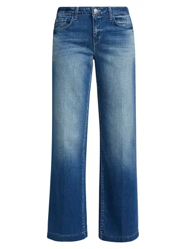 L'AGENCE Women's Joanne Low-Rise Wide-Leg Jeans - Palermo | Thumbnail 1