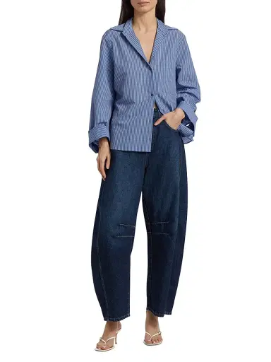 TWP Women's New Barrel Jeans - Dark Wash | Thumbnail 2