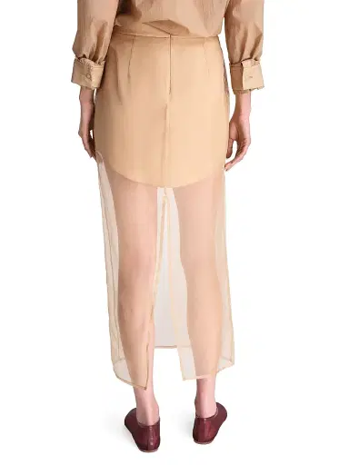 TWP Women's Sylkie Shirt Tail Midi-Skirt - British Khaki - Size 12 | Thumbnail 5