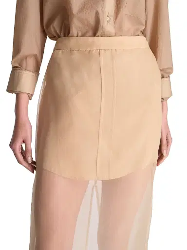 TWP Women's Sylkie Shirt Tail Midi-Skirt - British Khaki - Size 12 | Thumbnail 6