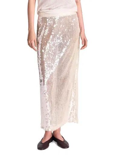TWP Women's Sylkie Sequined Midi-Skirt - Beige Clear - Size 10 | Thumbnail 3 TWP Women's Sylkie Sequined Midi-Skirt - Beige Clear - Size 10 | Thumbnail 3