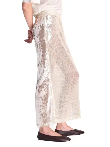 TWP Women's Sylkie Sequined Midi-Skirt - Beige Clear - Size 10 | Thumbnail 4 TWP Women's Sylkie Sequined Midi-Skirt - Beige Clear - Size 10 | Thumbnail 4
