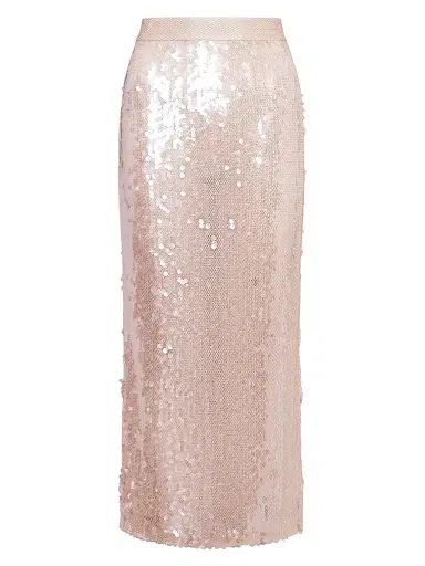 TWP Women's Sylkie Sequined Midi-Skirt - Beige Clear - Size 10 | Thumbnail 1 TWP Women's Sylkie Sequined Midi-Skirt - Beige Clear - Size 10 | Thumbnail 1