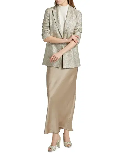 Kiton Women's Metallic Tweed One-Button Blazer | Thumbnail 2