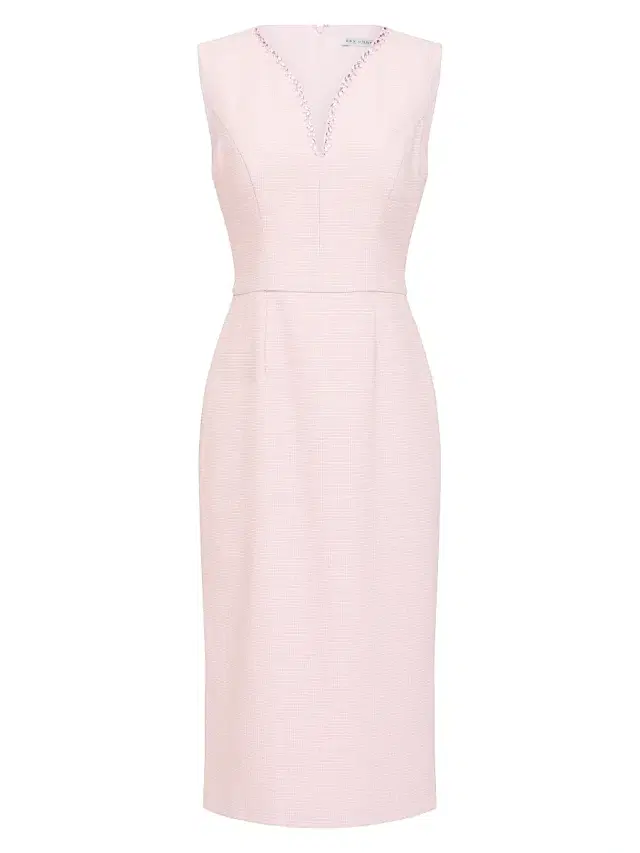 Kay Unger Women's Elliana Crystal-Embellished Stretch-Bouclé Midi-Dress - Light Lilac