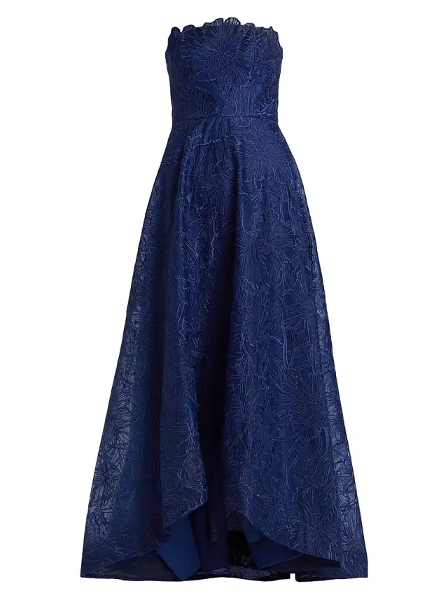 As It May Women's Joie Embroidered Organza Strapless A-Line Gown - Blue Rose