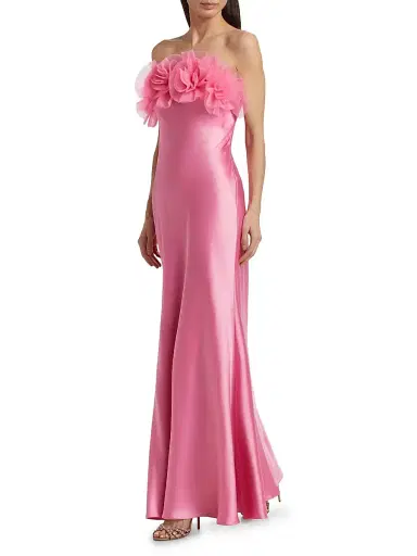 As It May Women's Lisette Organza Rosette Satin Strapless A-Line Gown - Orchid | Thumbnail 2 As It May Women's Lisette Organza Rosette Satin Strapless A-Line Gown - Orchid | Thumbnail 2
