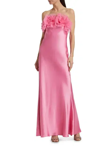 As It May Women's Lisette Organza Rosette Satin Strapless A-Line Gown - Orchid | Thumbnail 3 As It May Women's Lisette Organza Rosette Satin Strapless A-Line Gown - Orchid | Thumbnail 3