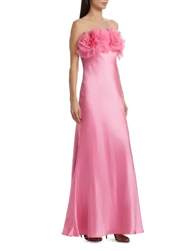 As It May Women's Lisette Organza Rosette Satin Strapless A-Line Gown - Orchid | Thumbnail 4 As It May Women's Lisette Organza Rosette Satin Strapless A-Line Gown - Orchid | Thumbnail 4