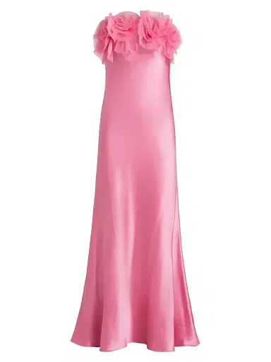 As It May Women's Lisette Organza Rosette Satin Strapless A-Line Gown - Orchid | Thumbnail 1 As It May Women's Lisette Organza Rosette Satin Strapless A-Line Gown - Orchid | Thumbnail 1