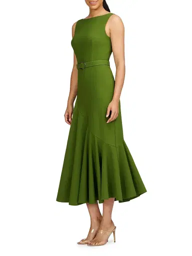 Kay Unger Women's Gianna Stretch-Crêpe Midi-Dress - Green Garden | Thumbnail 2