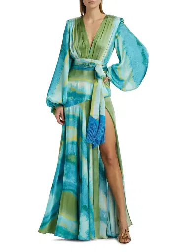 Bronx and Banco Women's Carmen Coastal Gown - Blue Multi | Thumbnail 2