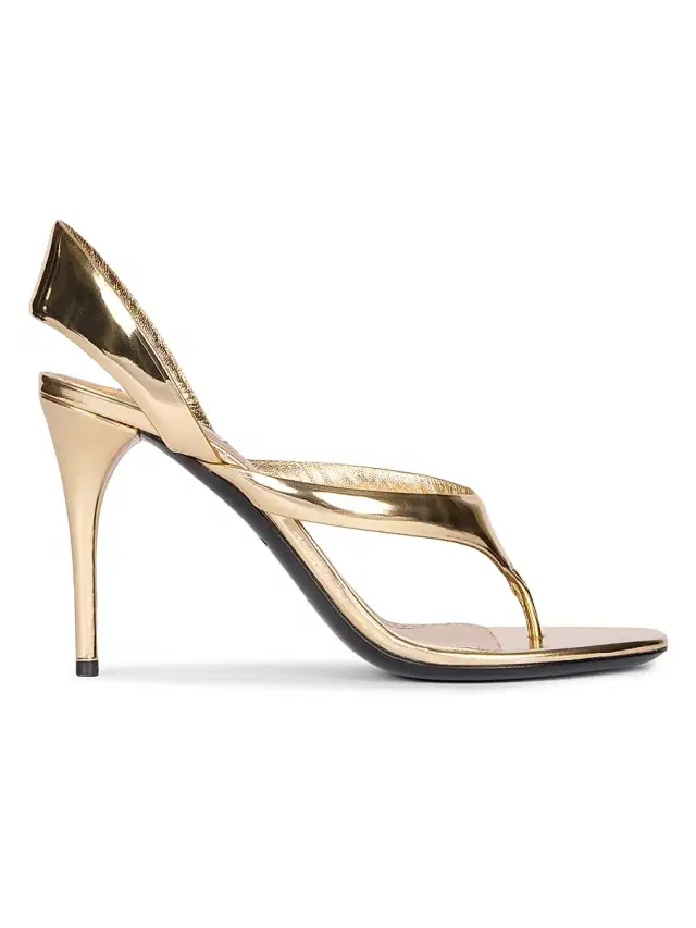 Women's Tong 90MM Metallic Leather Sandals - Platine