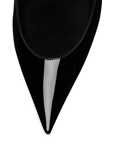 Christian Louboutin Women's Miss Z 60MM Patent Leather Pumps - Black - Size 12 | Thumbnail 4