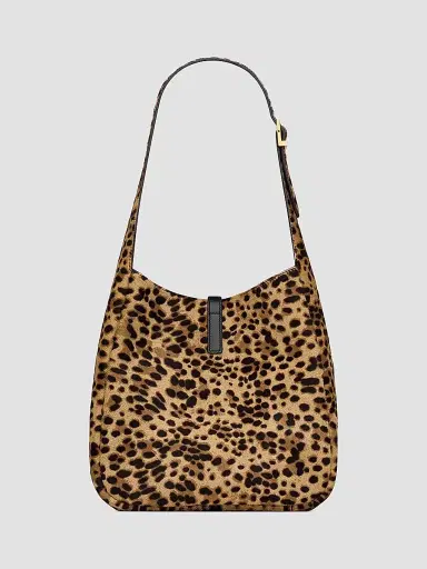 Saint Laurent Women's Le 5 ÿ 7 Supple Small Bag in Pony Hair Leather - Beige Black | Thumbnail 5