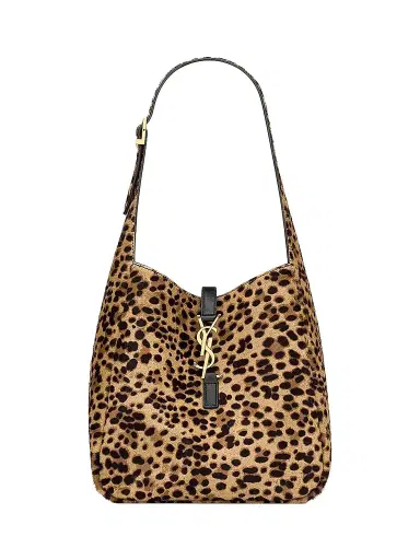 Saint Laurent Women's Le 5 ÿ 7 Supple Small Bag in Pony Hair Leather - Beige Black | Thumbnail 1