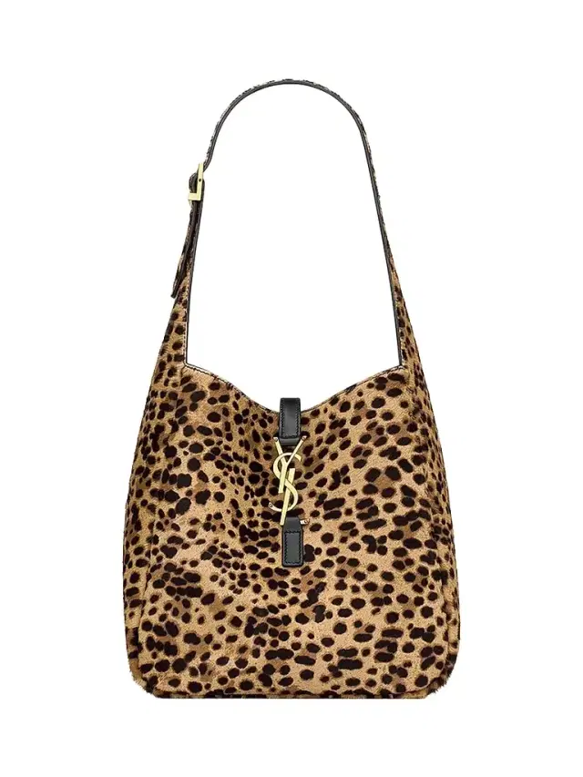 Saint Laurent Women's Le 5 ÿ 7 Supple  Bag in Pony Hair Leather - Beige Black