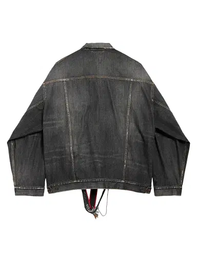 Balenciaga Men's Oversized Charms Denim Jacket - Dark Grey - Size XXL | Thumbnail 2