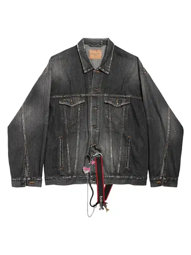 Balenciaga Men's Oversized Charms Denim Jacket - Dark Grey - Size XXL | Thumbnail 1