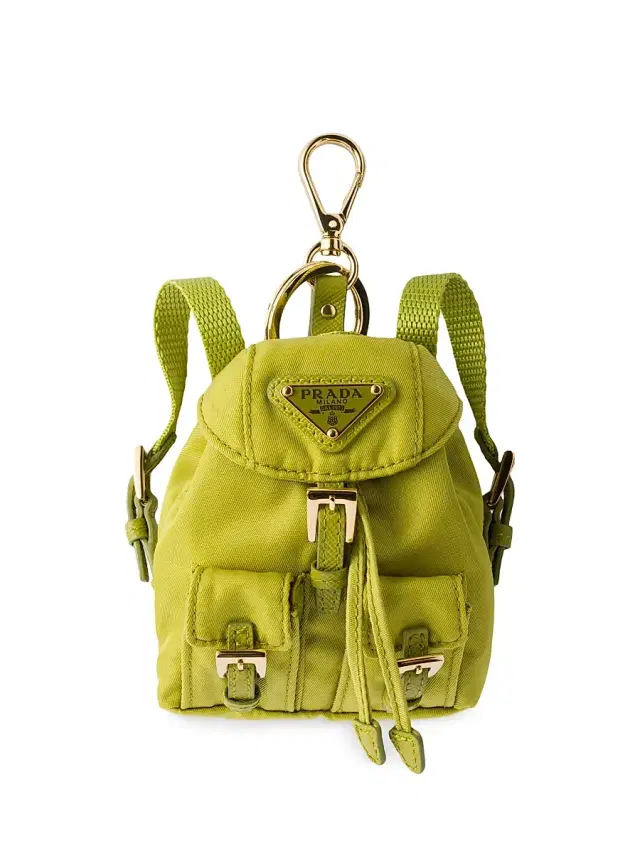 Women's Mini Icon Re-Nylon Bag Charm - Green