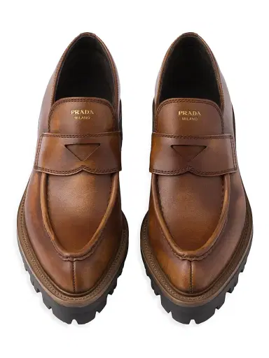 Prada Women's Leather Loafers - Brown | Thumbnail 2