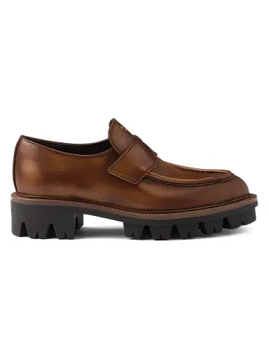 Prada Women's Leather Loafers - Brown | Thumbnail 1