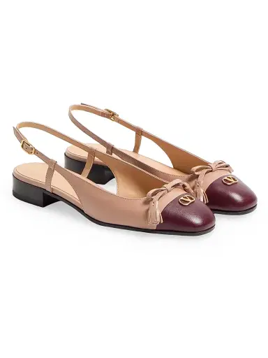 Valentino Garavani Women's Valet Du Roi Kid Slingback Ballerinas 25MM - Rose Cannelle Garnet - Size 12 | Thumbnail 2