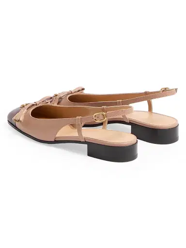 Valentino Garavani Women's Valet Du Roi Kid Slingback Ballerinas 25MM - Rose Cannelle Garnet - Size 12 | Thumbnail 3