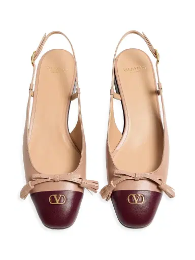 Valentino Garavani Women's Valet Du Roi Kid Slingback Ballerinas 25MM - Rose Cannelle Garnet - Size 12 | Thumbnail 4