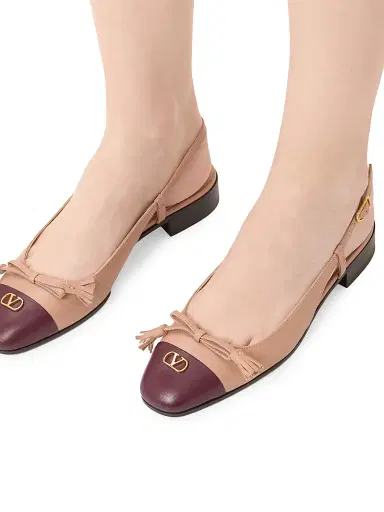 Valentino Garavani Women's Valet Du Roi Kid Slingback Ballerinas 25MM - Rose Cannelle Garnet - Size 12 | Thumbnail 7