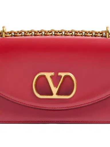 Valentino Garavani Women's  Vain Shoulder Bag in Shiny Calfskin - Rosso Valentino | Thumbnail 7