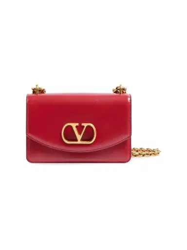 Valentino Garavani Women's  Vain Shoulder Bag in Shiny Calfskin - Rosso Valentino | Thumbnail 1