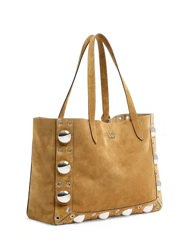 Valentino Garavani Women's Medium Nellcôte Suede Shopping Bag - Havana Beige | Thumbnail 2 Valentino Garavani Women's Medium Nellcôte Suede Shopping Bag - Havana Beige | Thumbnail 2