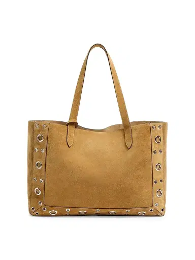 Valentino Garavani Women's Medium Nellcôte Suede Shopping Bag - Havana Beige | Thumbnail 4 Valentino Garavani Women's Medium Nellcôte Suede Shopping Bag - Havana Beige | Thumbnail 4