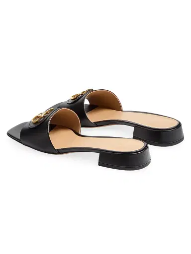 Valentino Garavani Women's VLogo Signature 20MM Slide Sandals - Black | Thumbnail 3